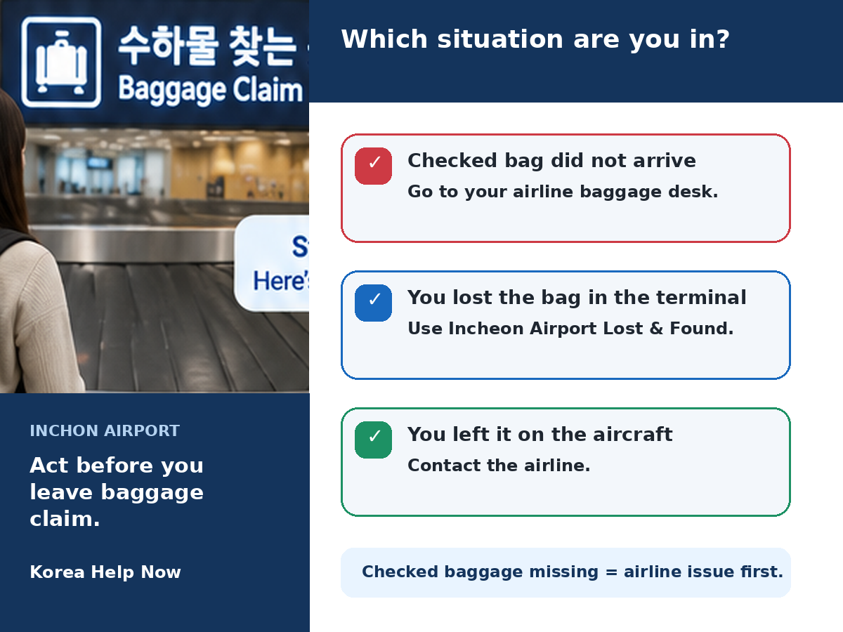 How to choose the right contact when baggage is missing at Incheon Airport