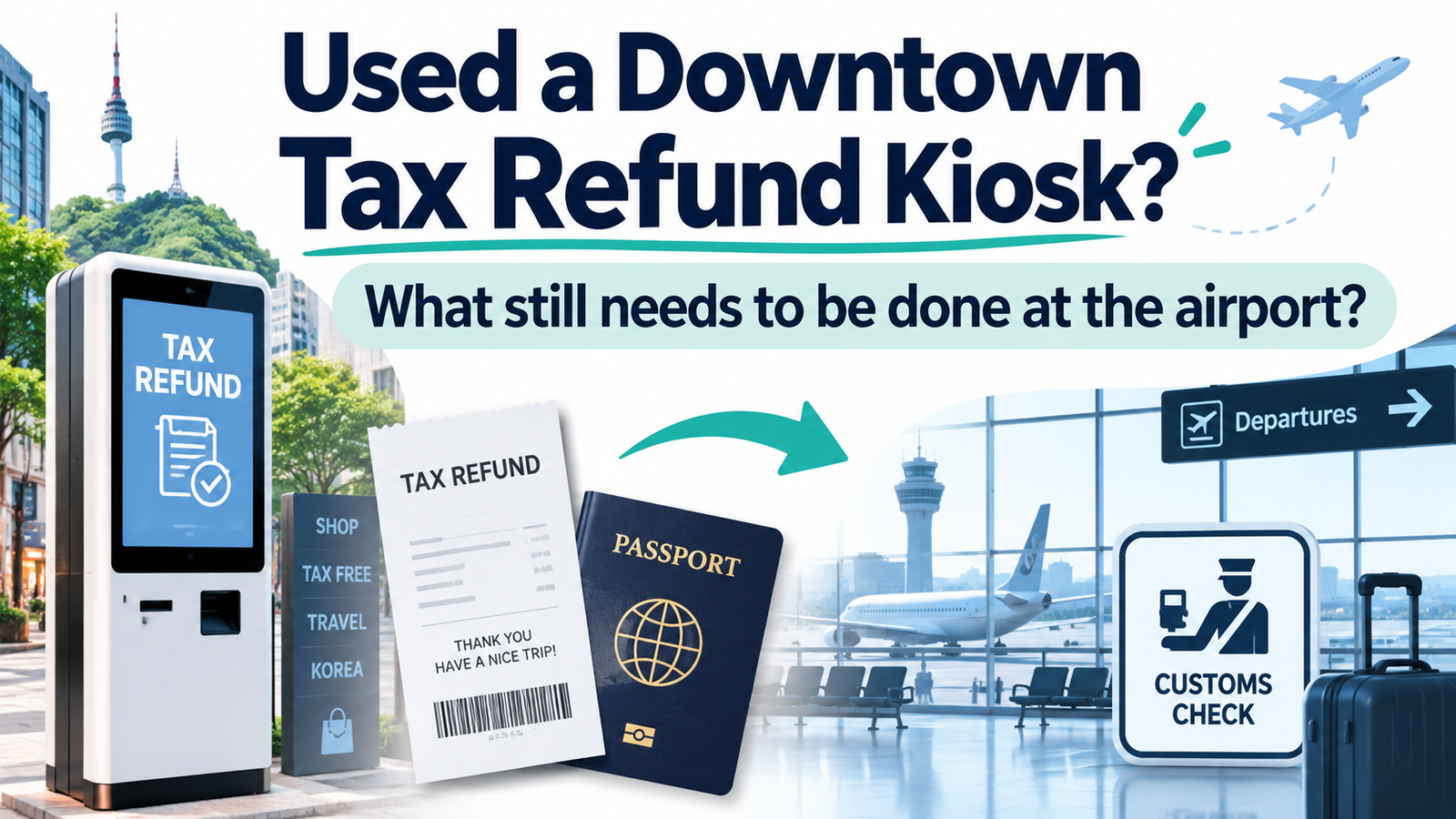 Downtown tax refund in Korea and airport customs check guide