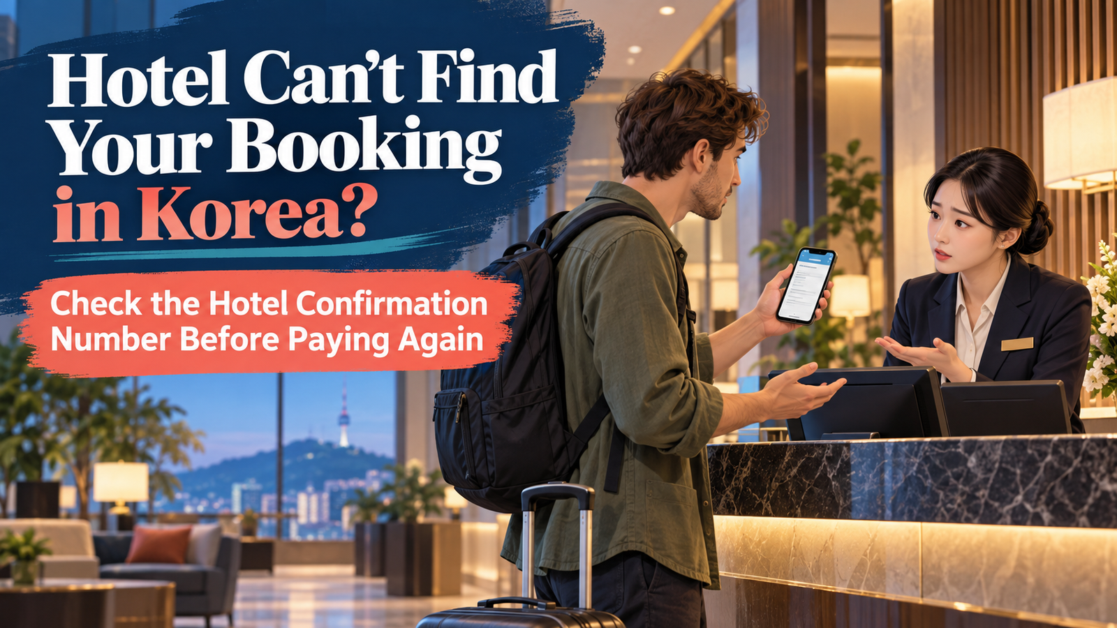 Hotel cannot find your booking in Korea: check the hotel confirmation number before paying again